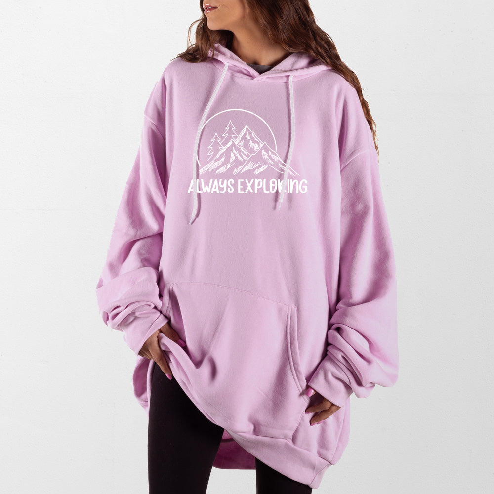 Light Pink Always Exploring Giant Hoodie