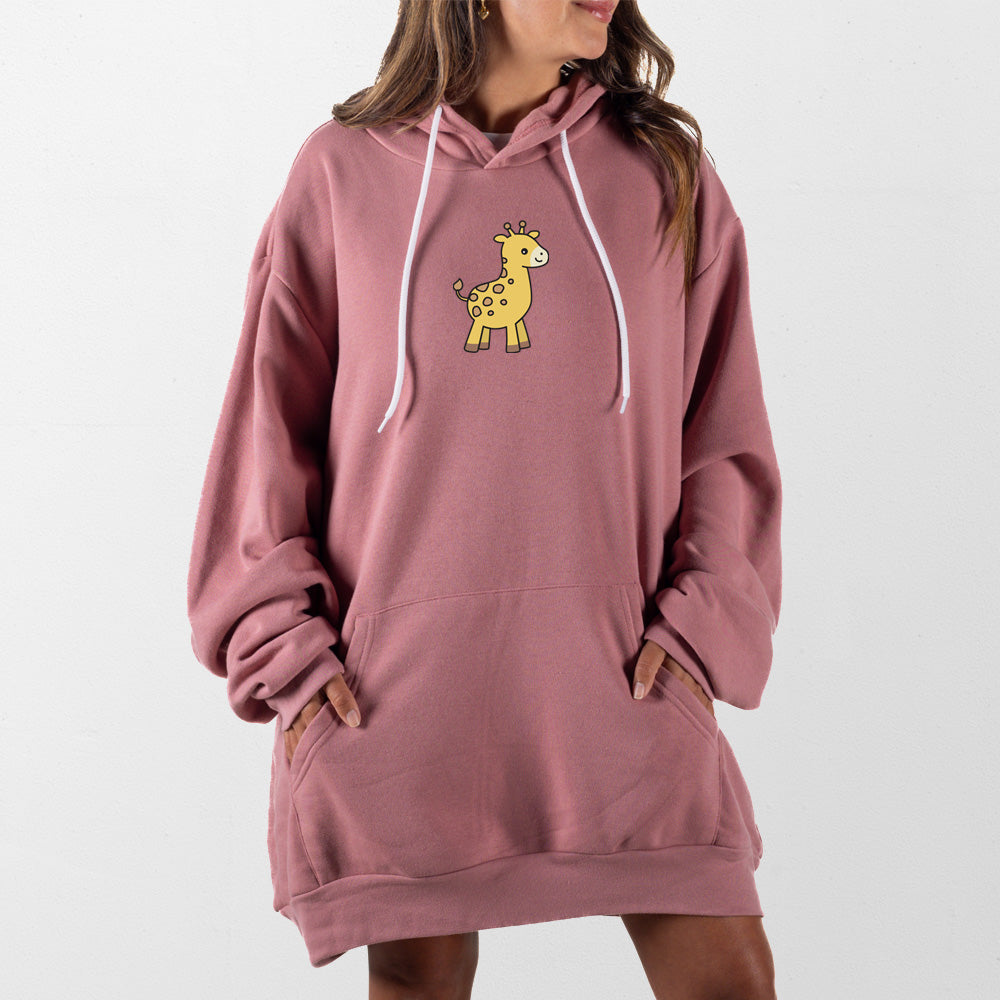 Mauve Baby Giraffe Giant Hoodie