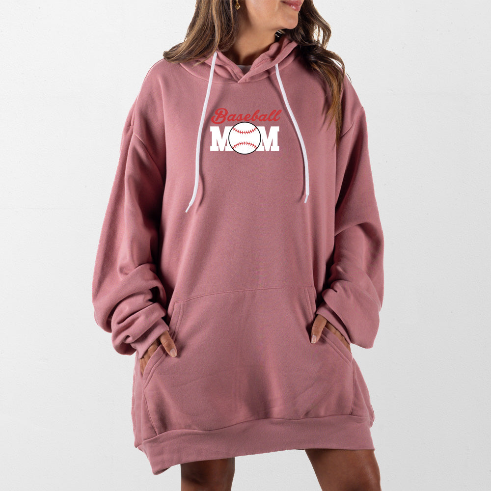 Mauve Baseball Mom Giant Hoodie