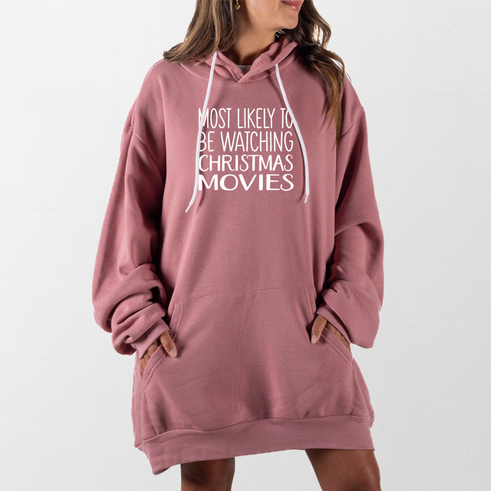 Mauve Christmas Movies Giant Hoodie