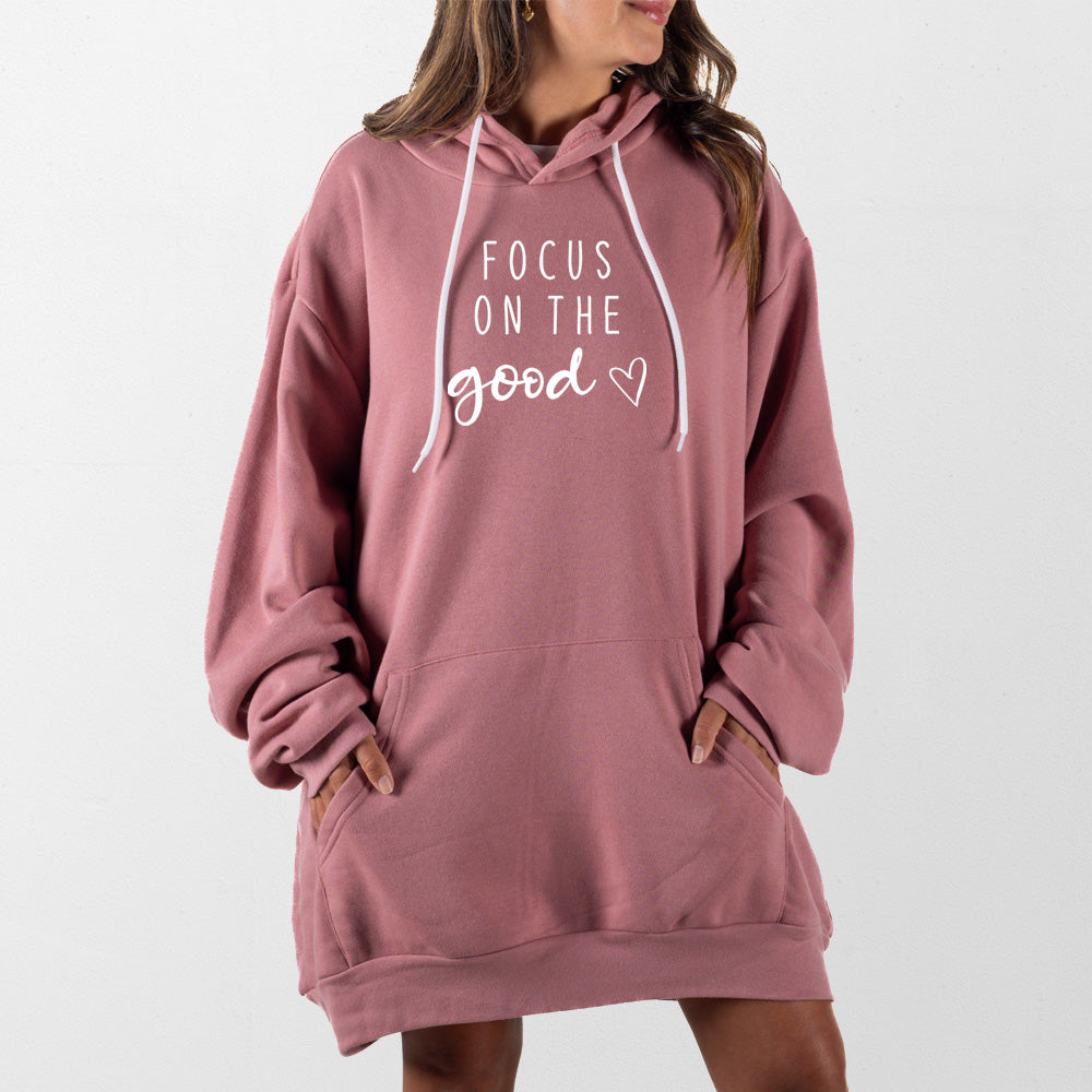 Mauve Focus on the Good Giant Hoodie