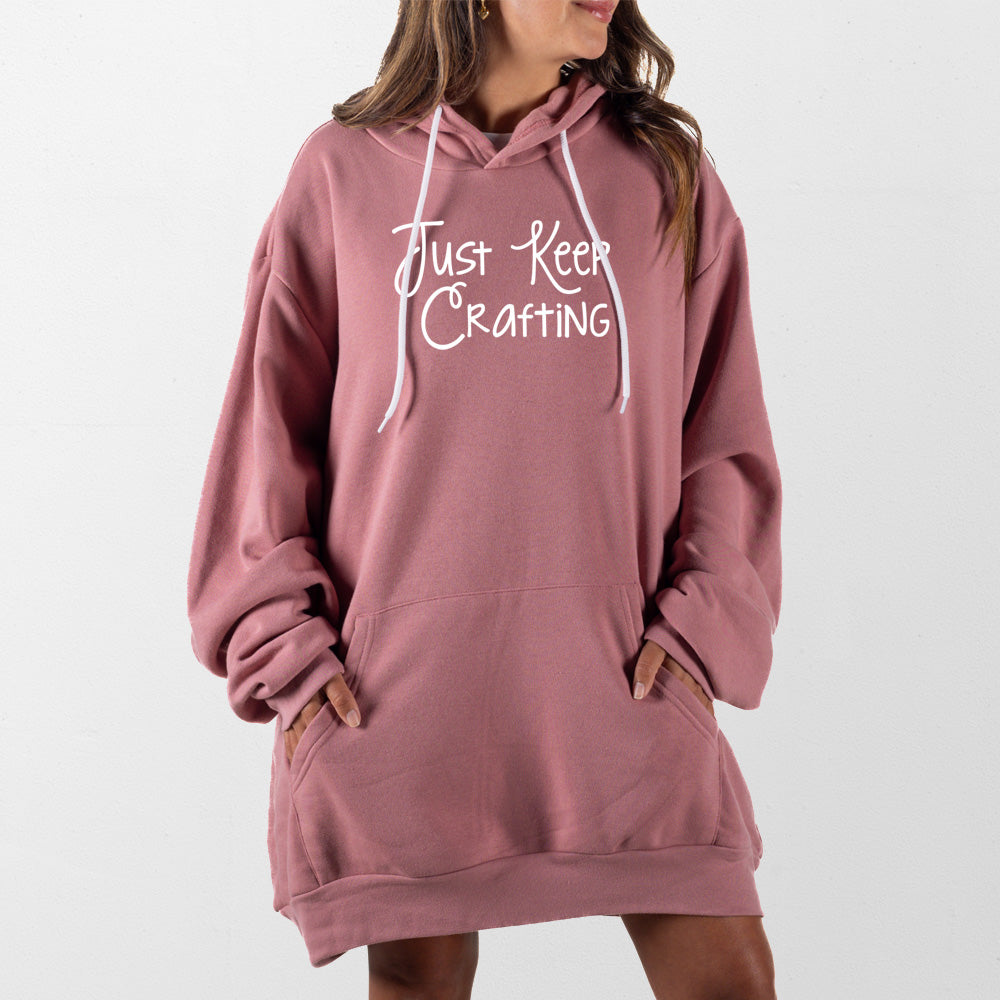 Mauve Just Keep Crafting Giant Hoodie