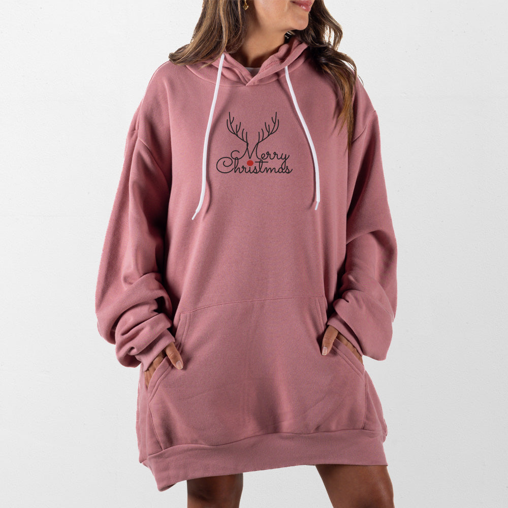 Mauve Merry Christmas Giant Hoodie