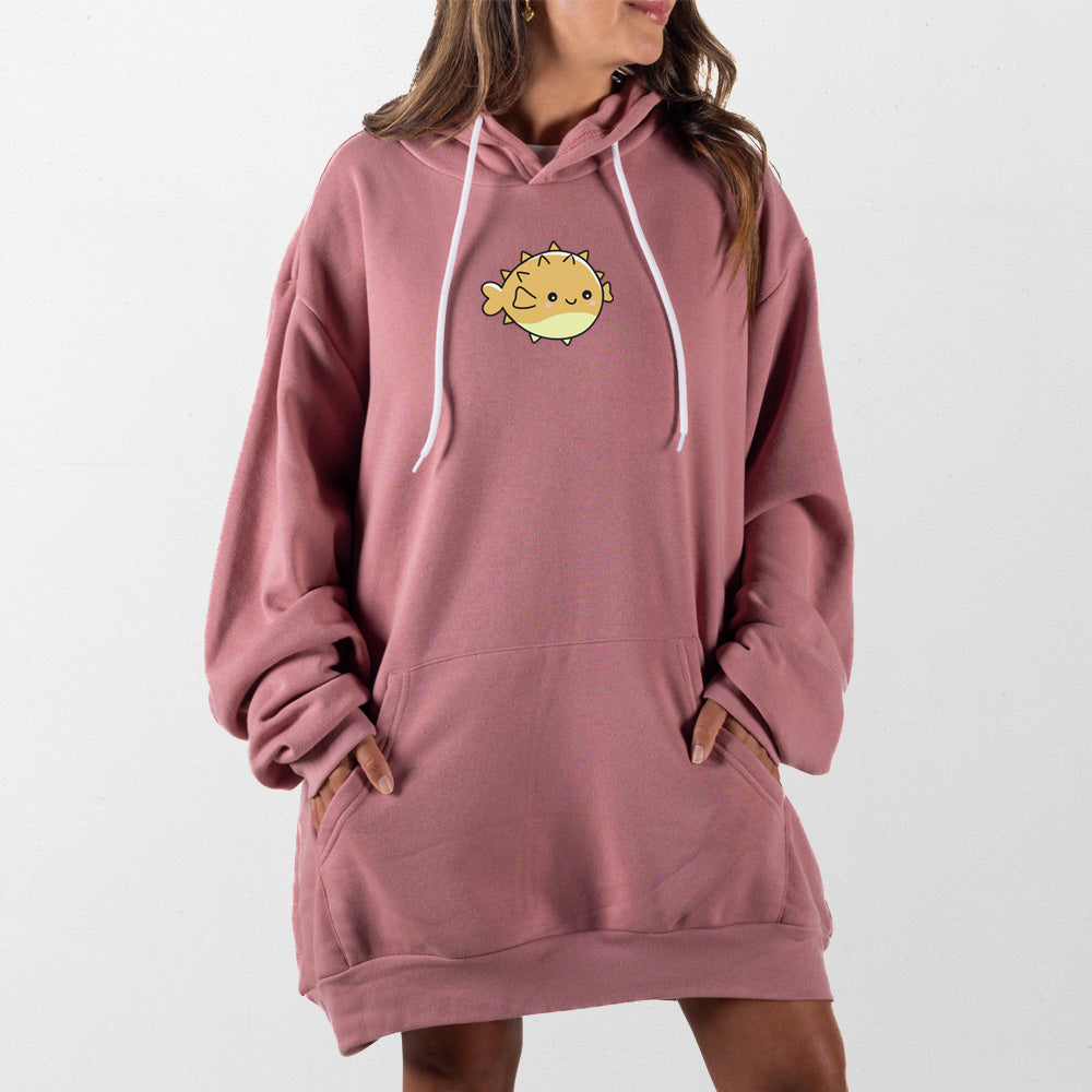 Mauve Pufferfish Giant Hoodie