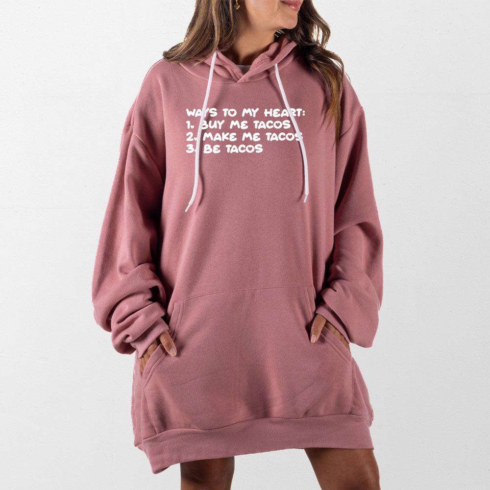 Mauve Taco Hearts Giant Hoodie