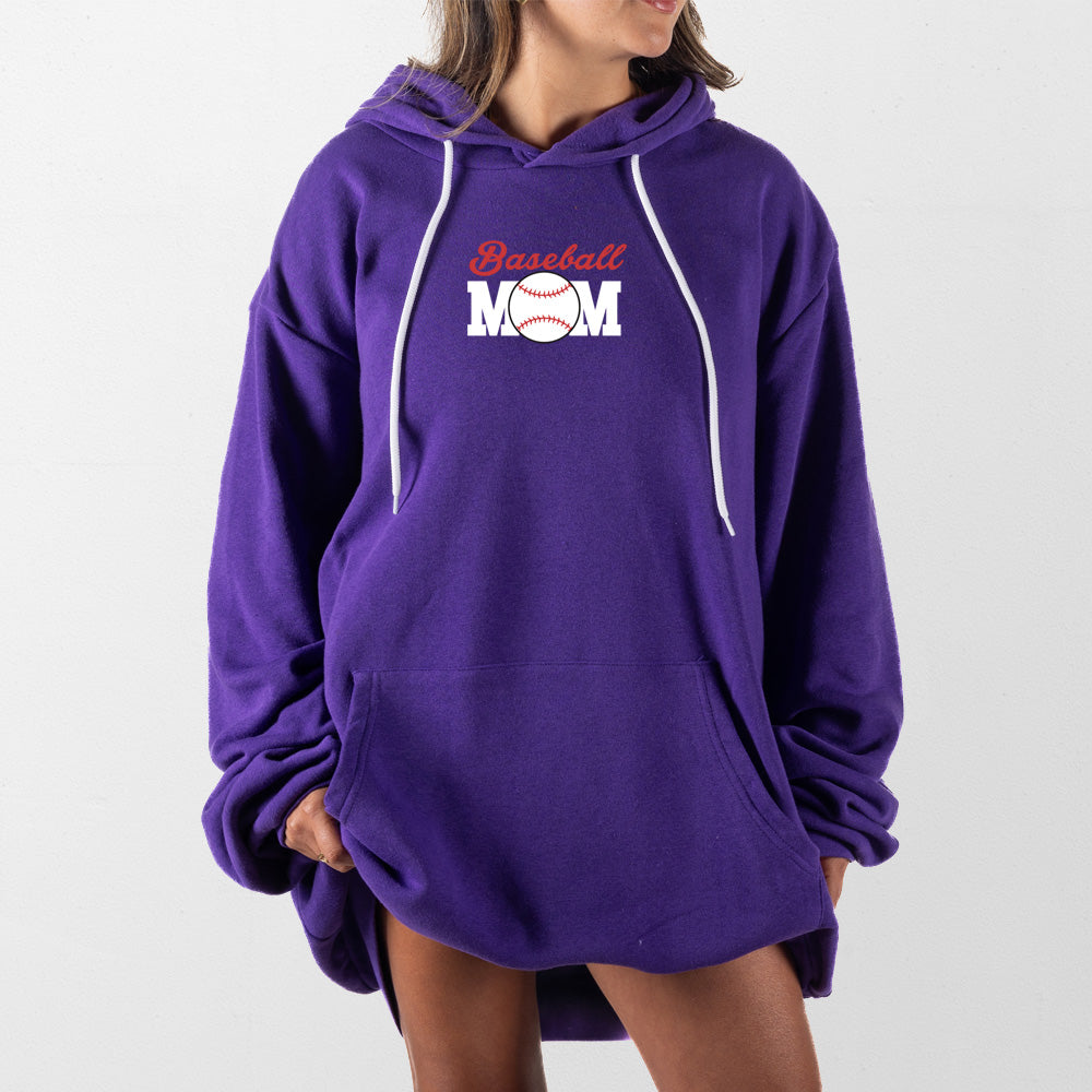 Purple Baseball Mom Giant Hoodie