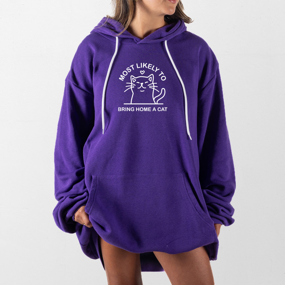 Purple Bring Home a Cat Giant Hoodie