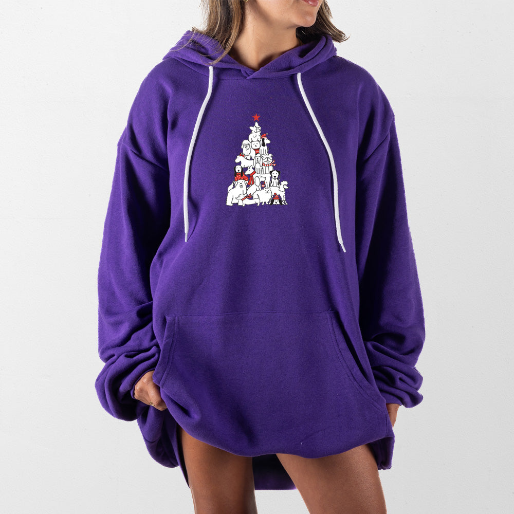 Purple Dog Christmas Tree Giant Hoodie