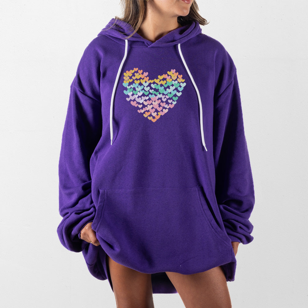 Purple Heart of Hearts Giant Hoodie