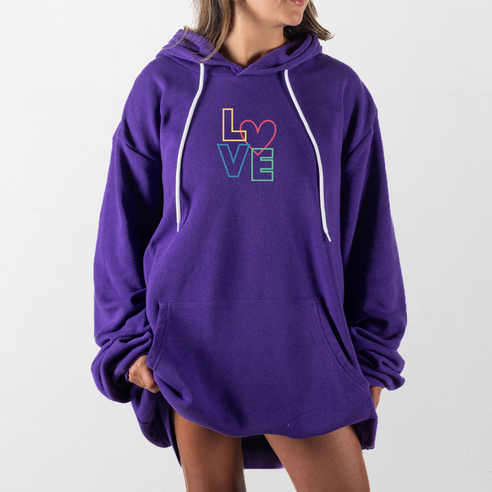 Purple Love Outline Giant Hoodie