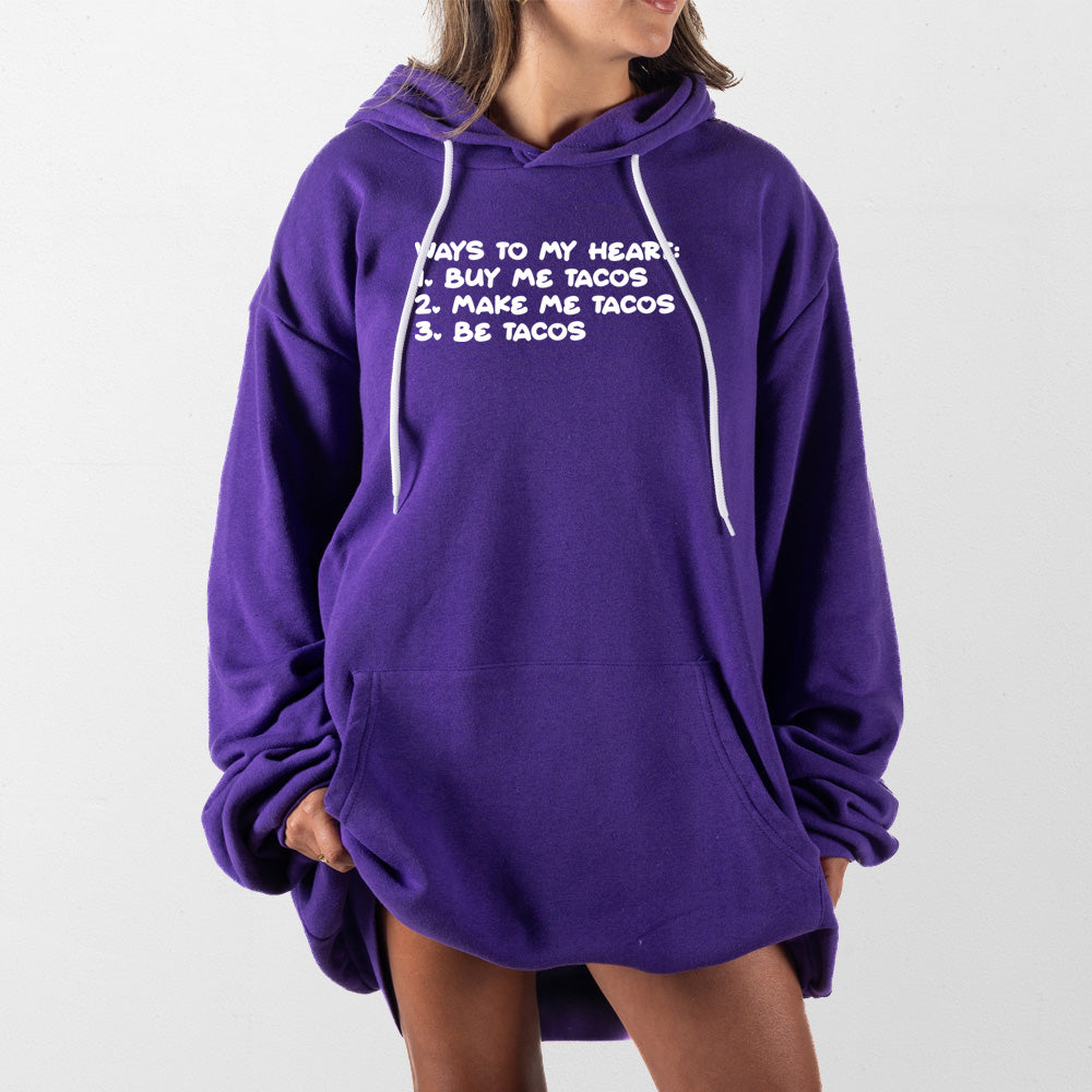 Purple Taco Hearts Giant Hoodie