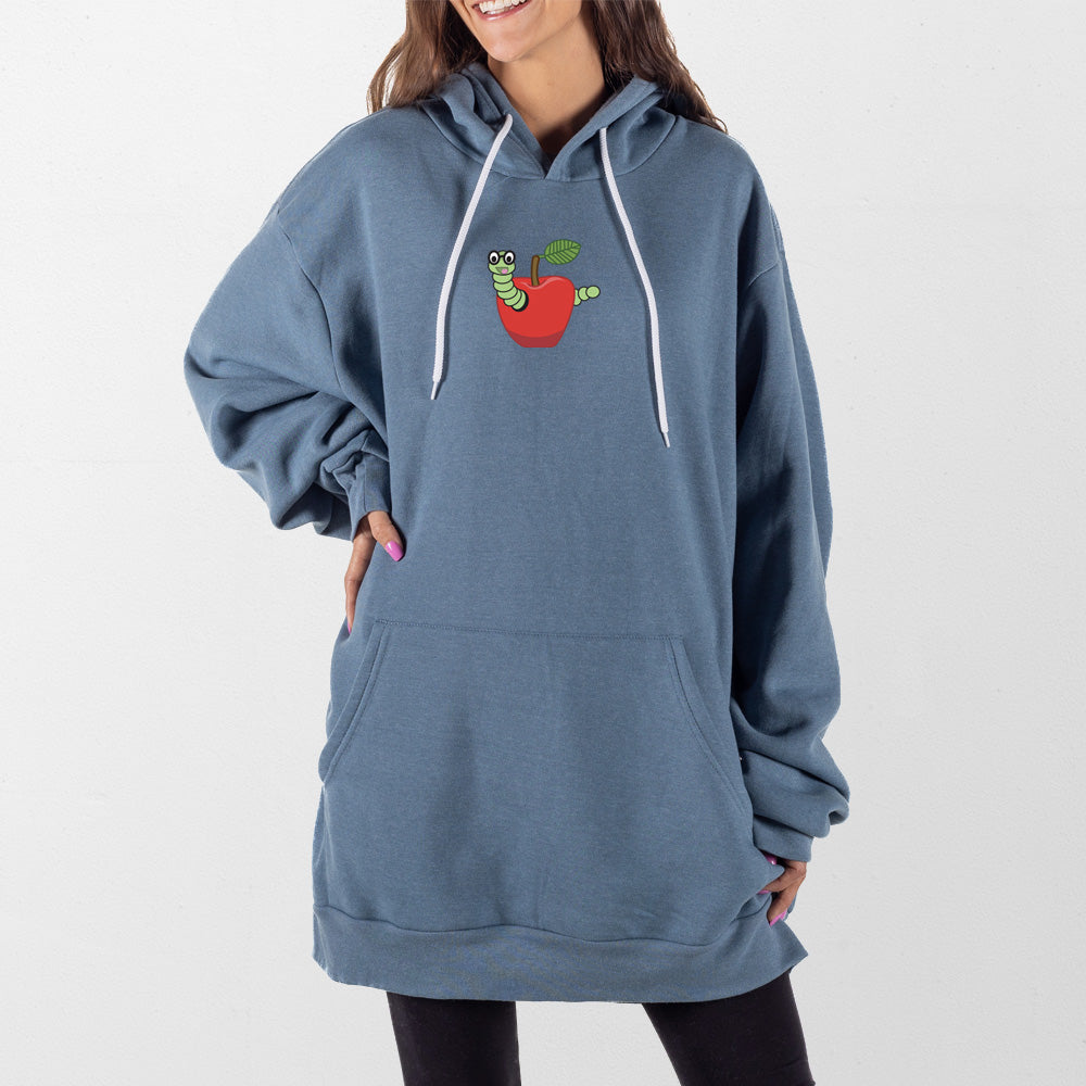 Slate Blue Apple Worm Giant Hoodie