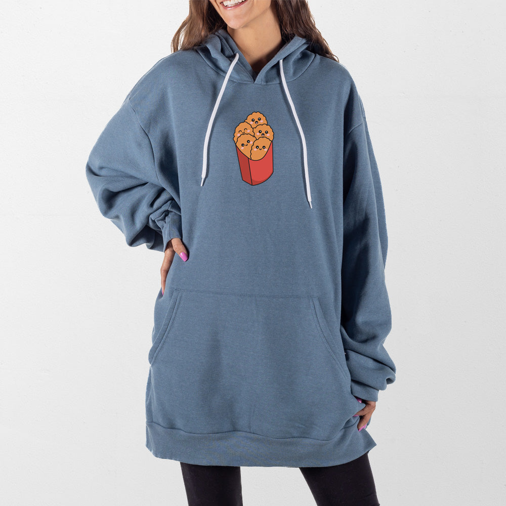 Slate Blue Chicken Nuggets Giant Hoodie