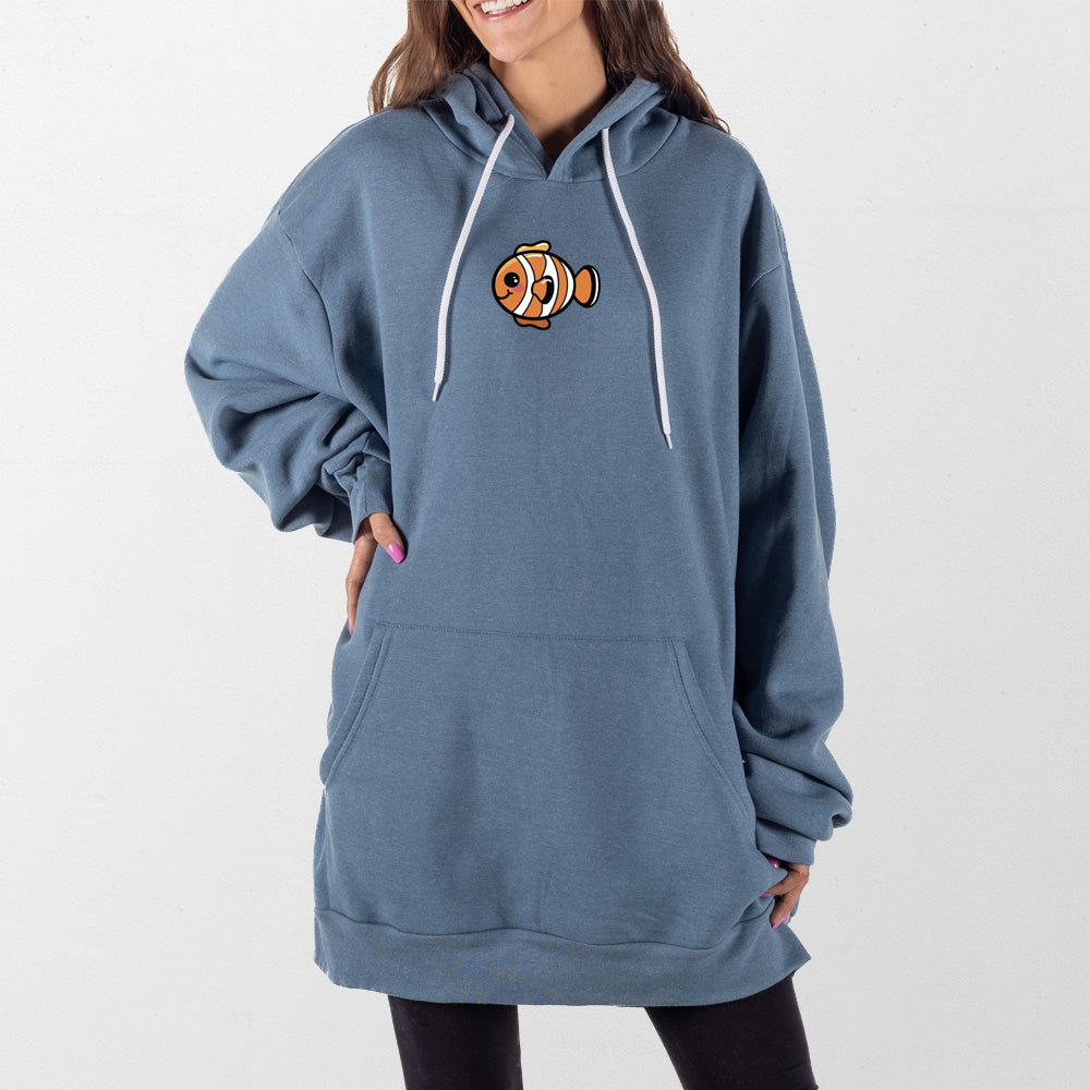 Slate Blue Fishy Giant Hoodie