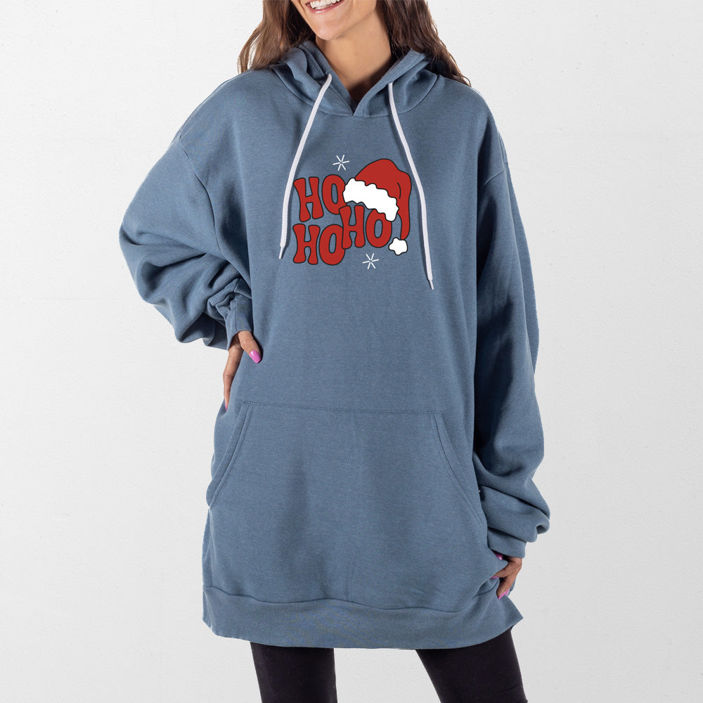 Slate Blue Hohoho Outline Giant Hoodie