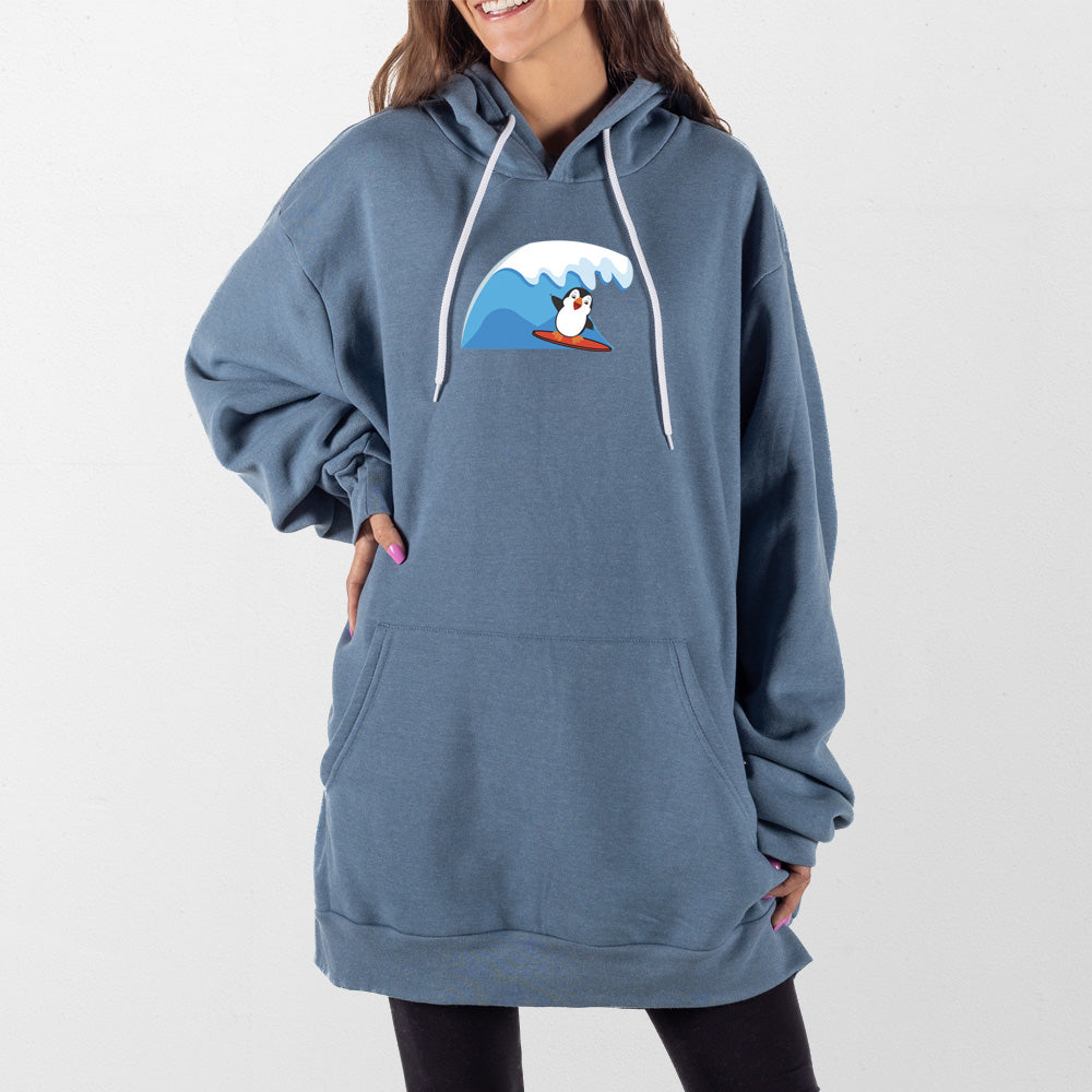 Slate Blue Surf Penguin Giant Hoodie