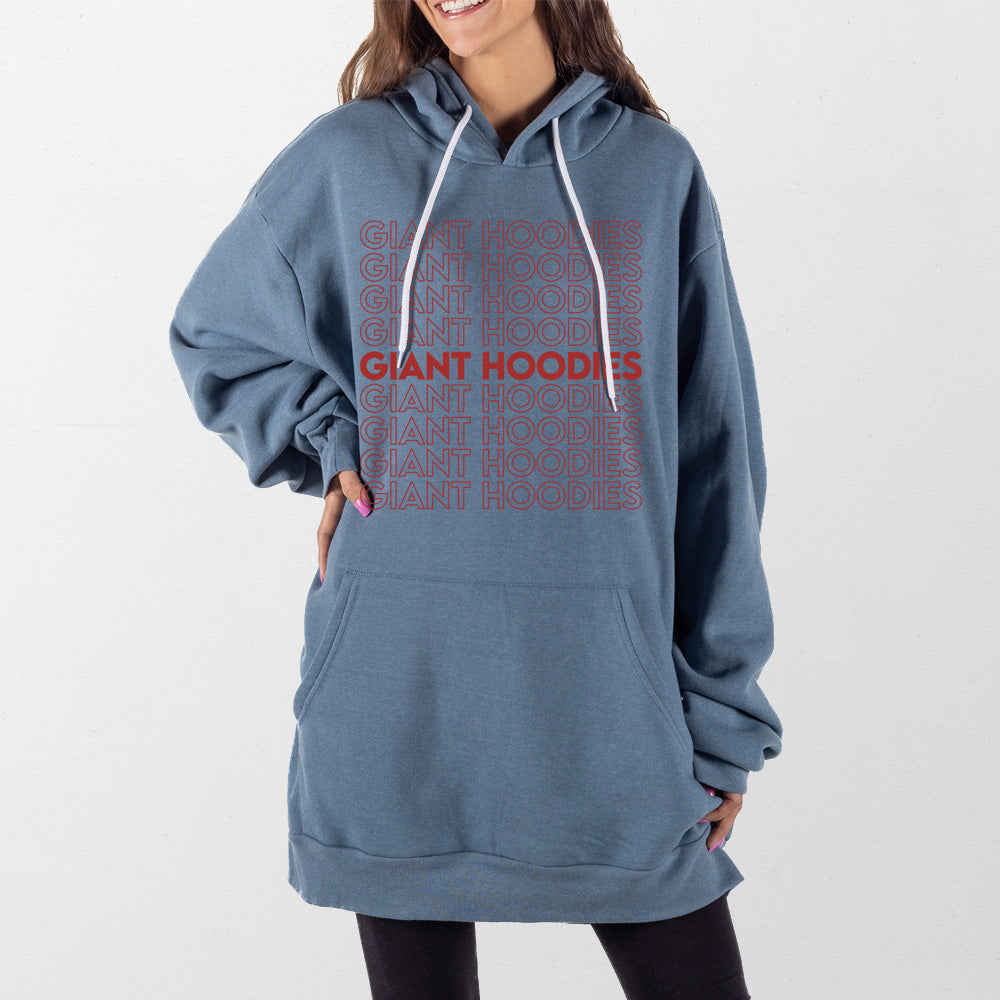 Slate Blue Thank You Bag Giant Hoodie