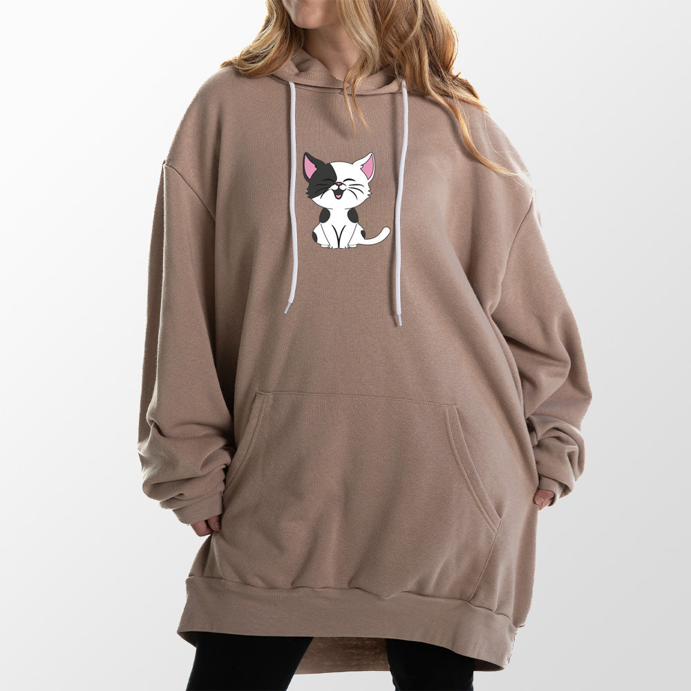 Cartoon Kitty Giant Hoodie - Mauve - Giant Hoodies