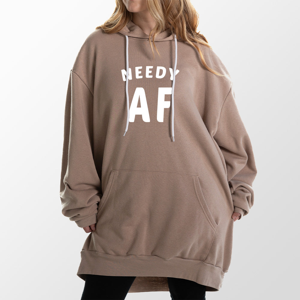 Heather Navy Needy Af Giant Hoodie