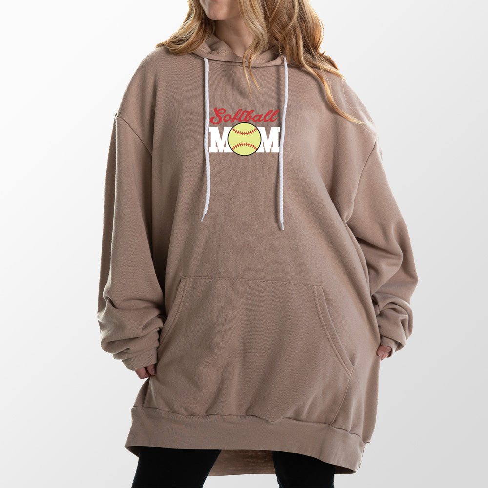 Softball Mom Giant Hoodie - Black - Giant Hoodies