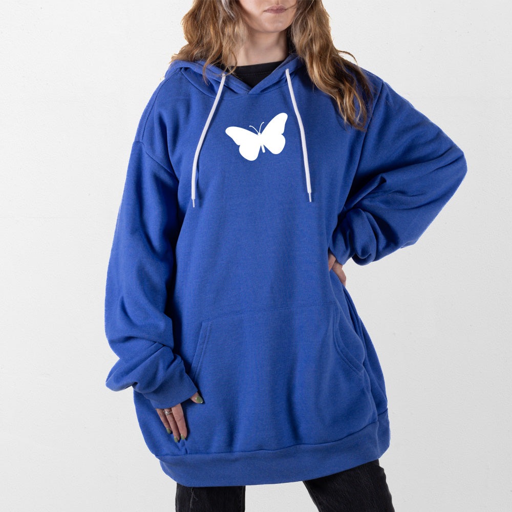 Very Blue Butterfly Outline Giant Hoodie