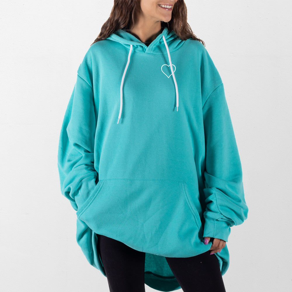 Teal Heart Giant Hoodie