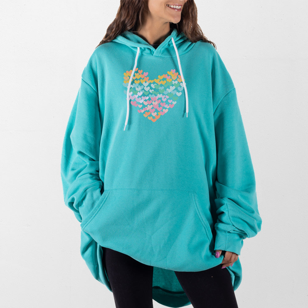 Teal Heart of Hearts Giant Hoodie