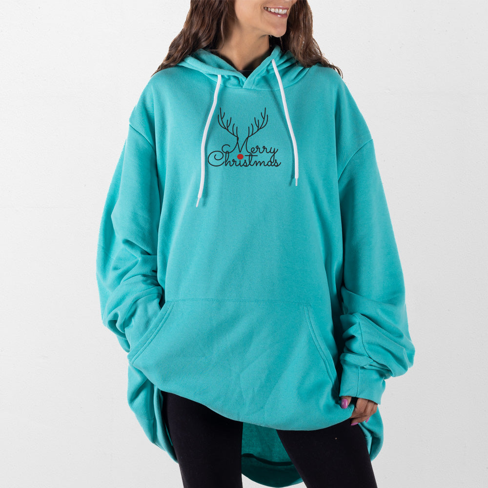 Teal Merry Christmas Giant Hoodie