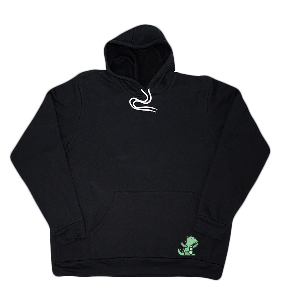 Pocket Dino Giant Hoodie - Black