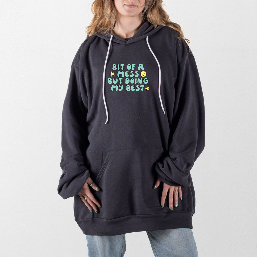 Dark Gray Bit Of A Mess Giant Hoodie
