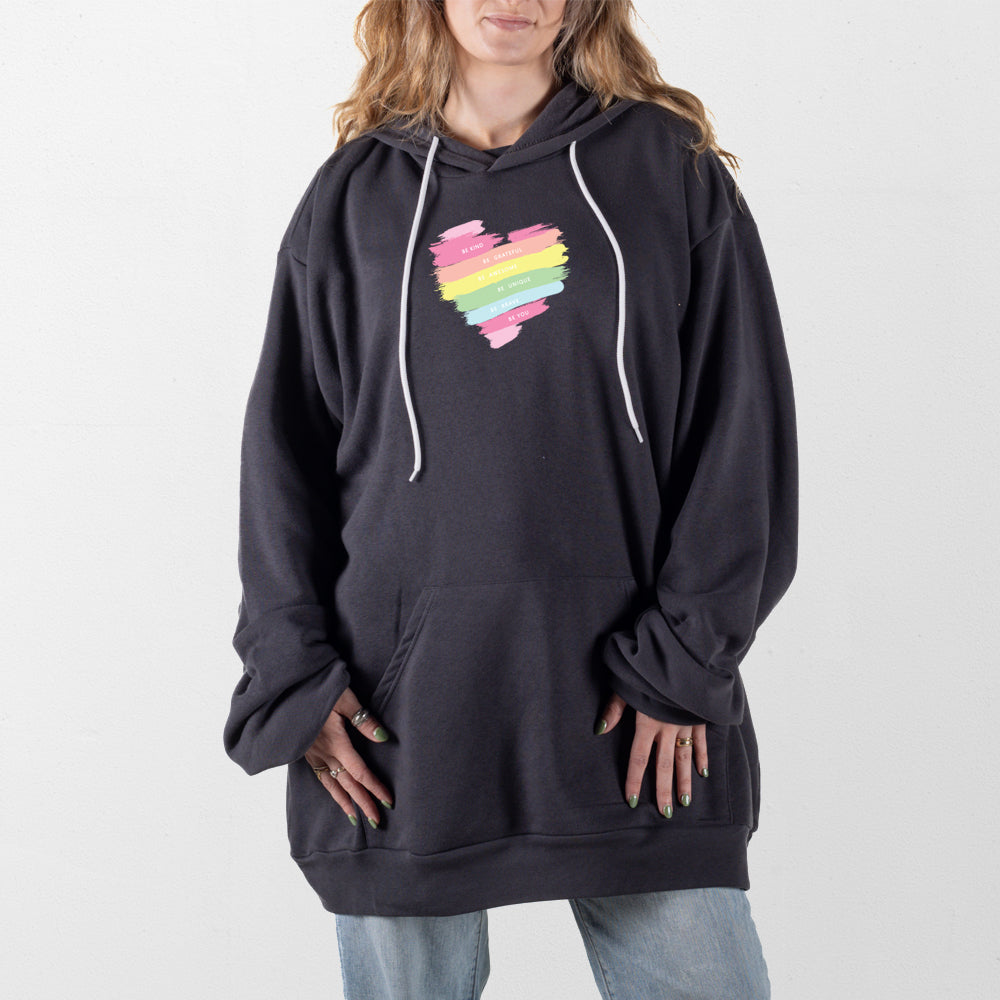Dark Gray Inspirational Heart Giant Hoodie