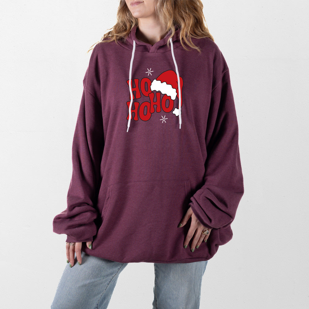 Heather Maroon Hohoho Outline Giant Hoodie