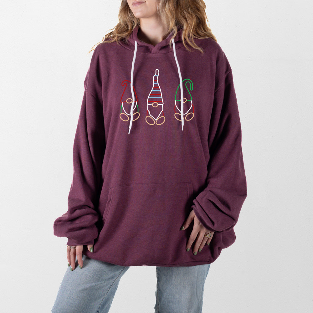 Heather Maroon Holiday Gnomes Giant Hoodie