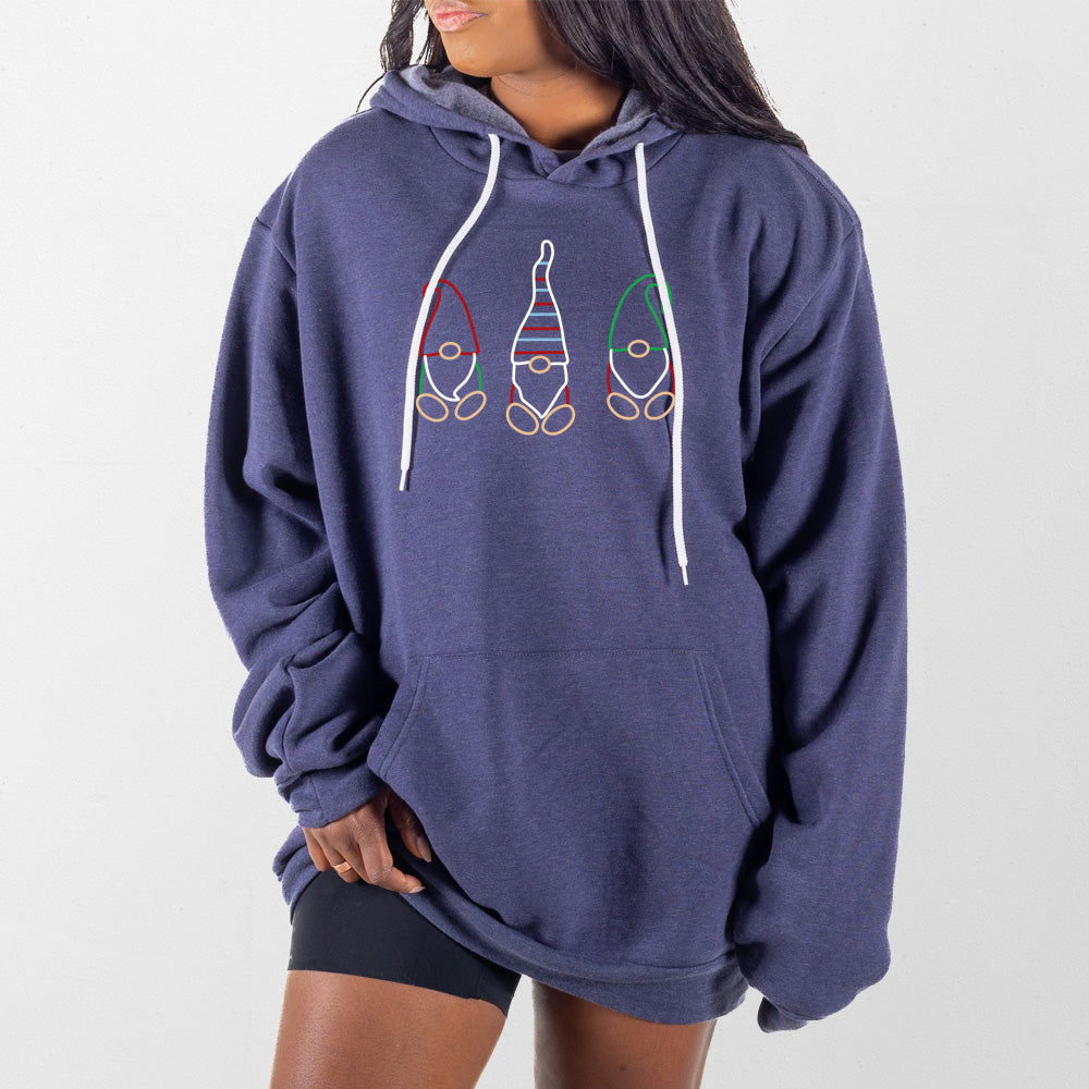 Heather Navy Holiday Gnomes Giant Hoodie