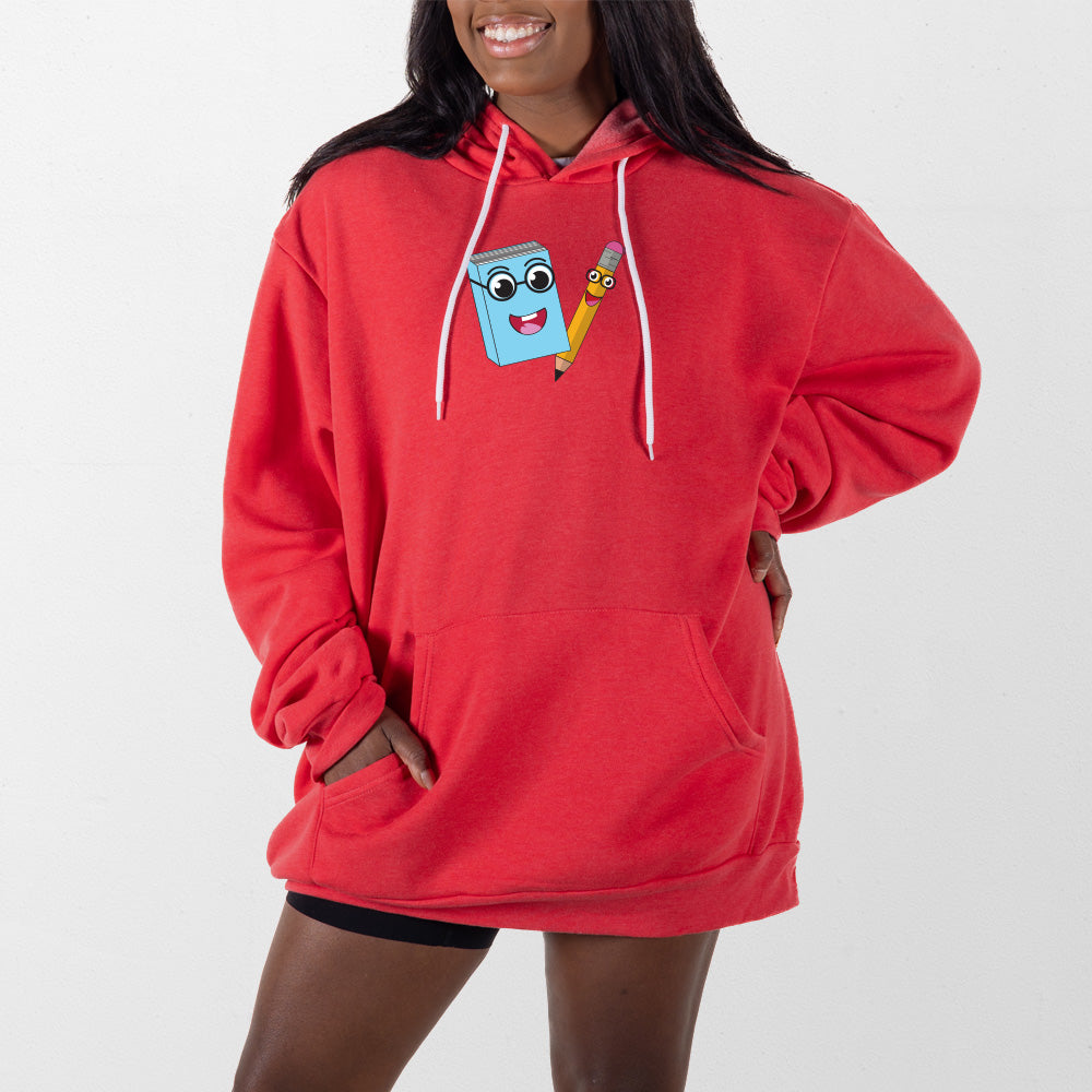 Heather Red School Supplies Giant Hoodie