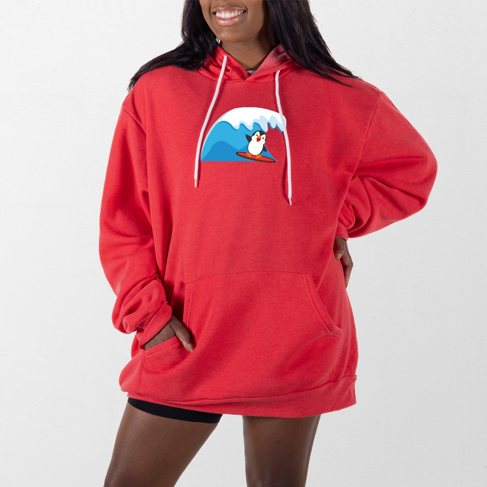 Heather Red Surf Penguin Giant Hoodie