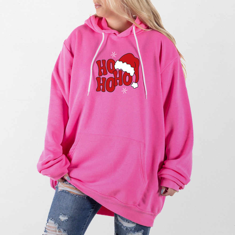 Hot Pink Hohoho Outline Giant Hoodie