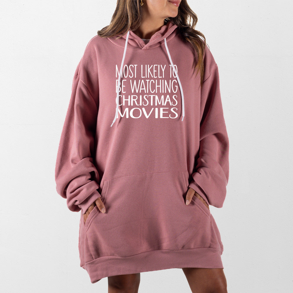 Mauve Christmas Movies Giant Hoodie