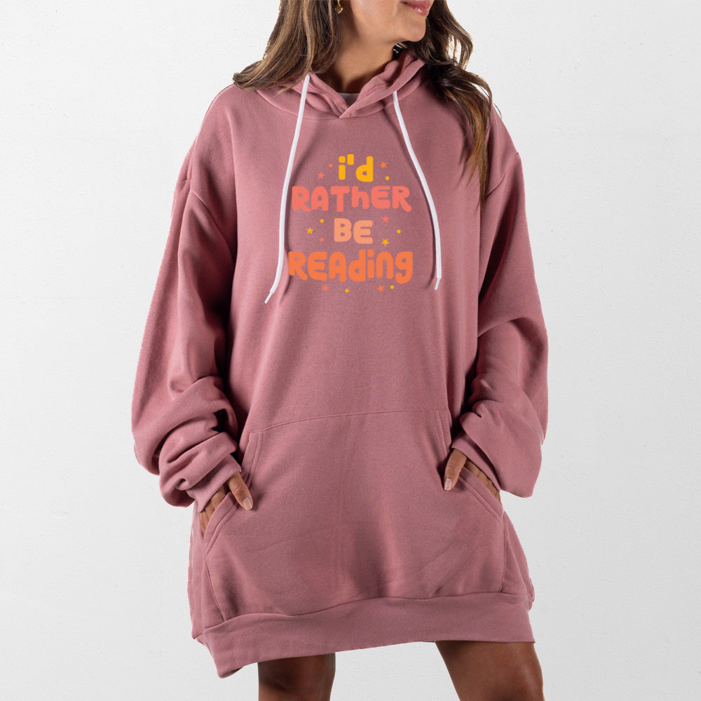 Mauve Rather Be Reading Giant Hoodie