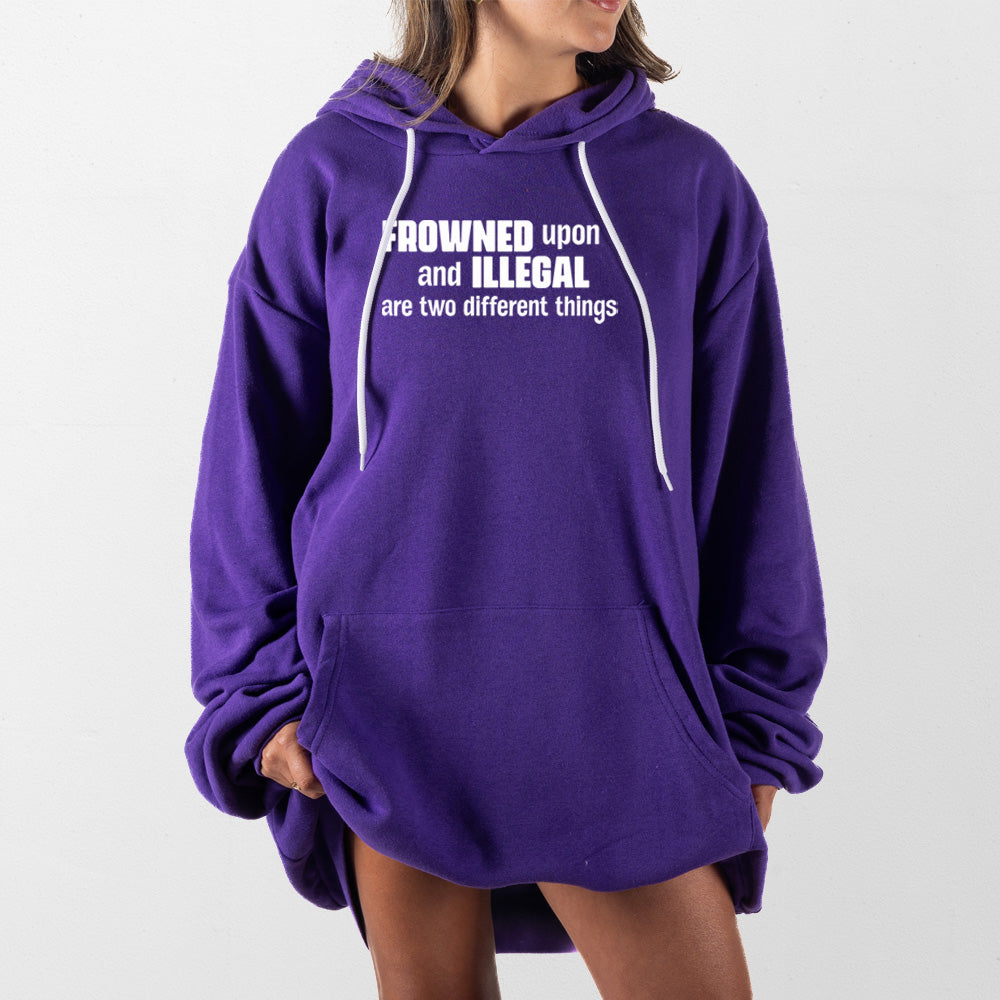 Purple Frowned Upon and Illegal Giant Hoodie