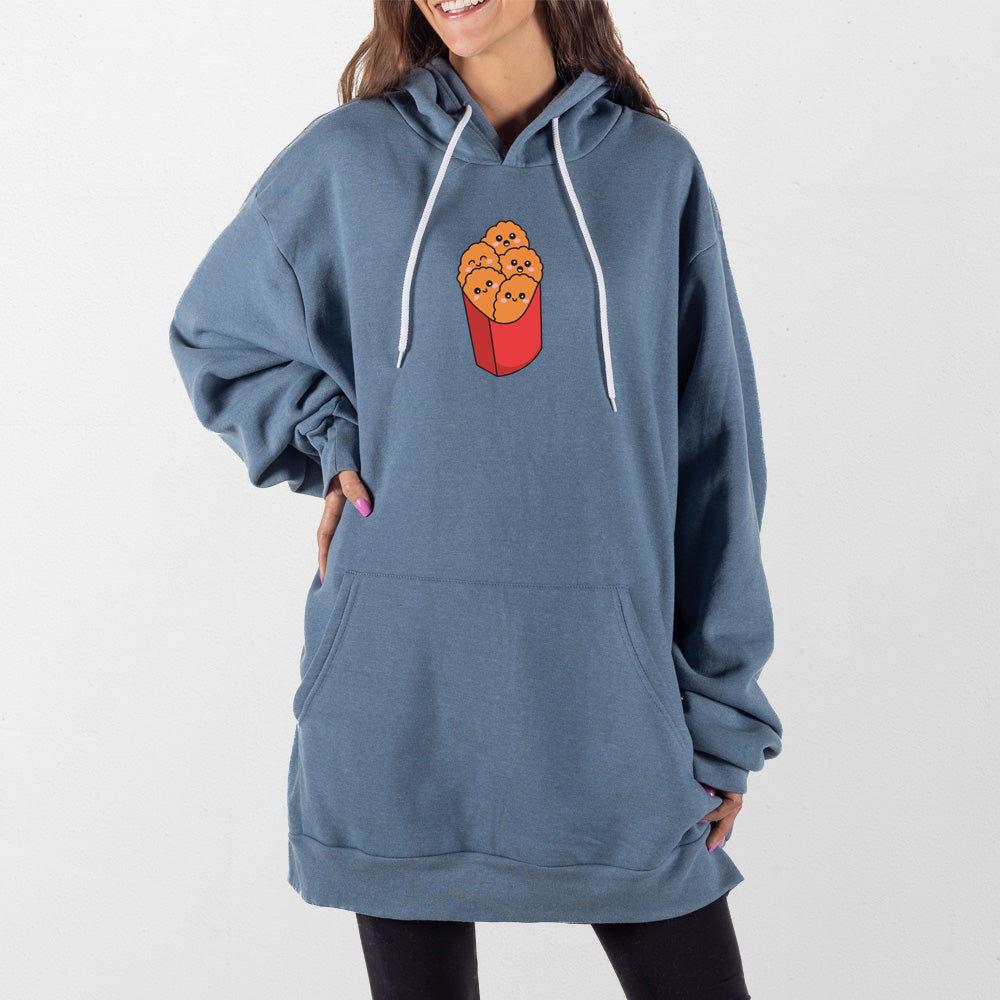 Slate Blue Chicken Nuggets Giant Hoodie