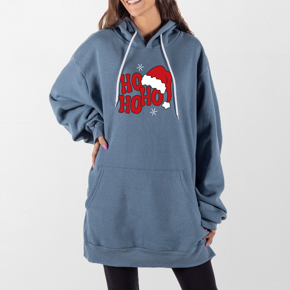 Slate Blue Hohoho Outline Giant Hoodie