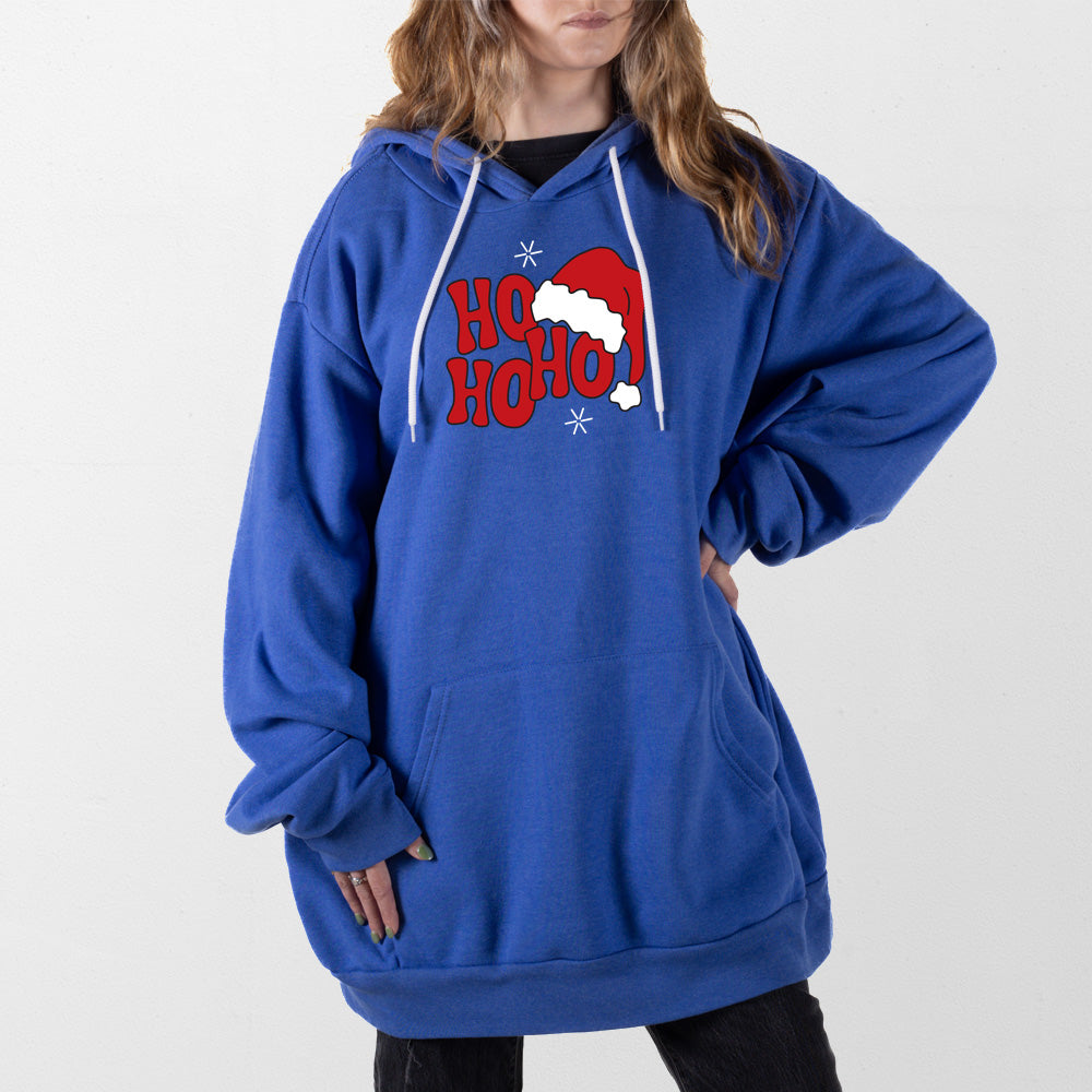 Very Blue Hohoho Outline Giant Hoodie