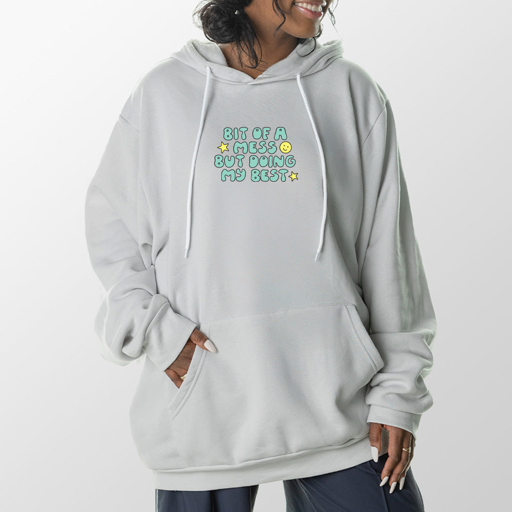 Glacier Gray Bit Of A Mess Giant Hoodie