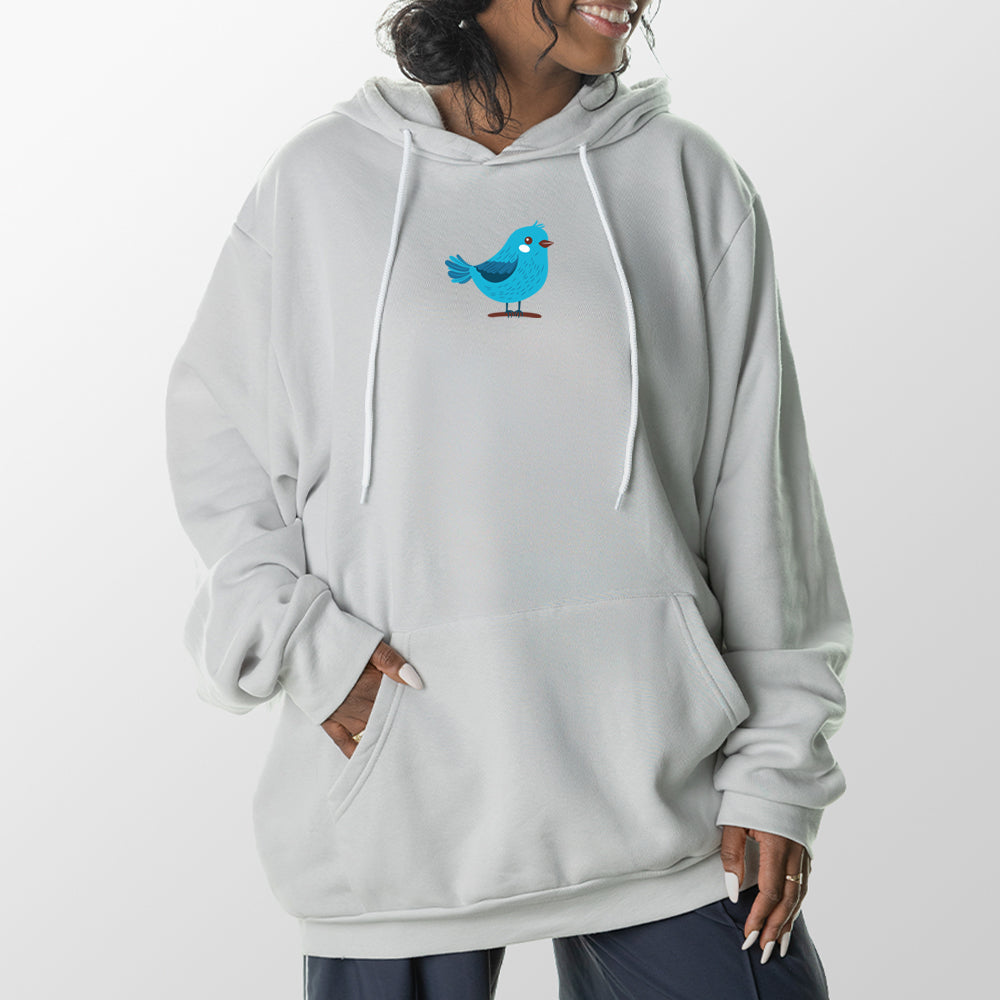Glacier Gray Blue Bird Giant Hoodie