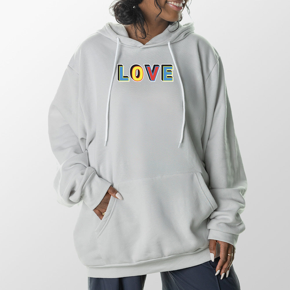 Multicolor Love Giant Hoodie - Glacier Gray
