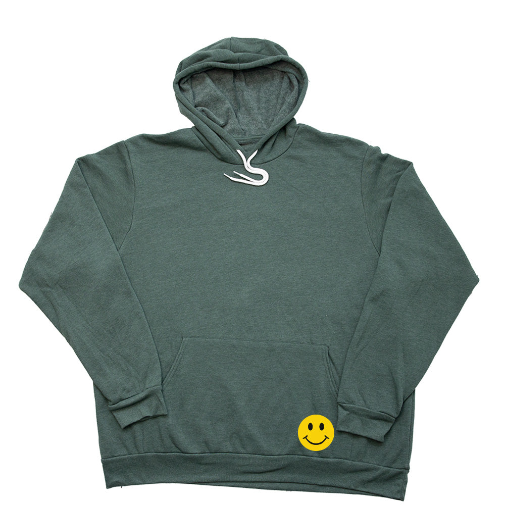 Pocket Smiley Giant Hoodie - Heather Forest