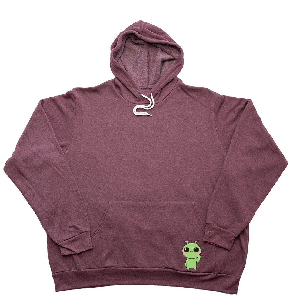 Heather Maroon Pocket Alien Giant Hoodie