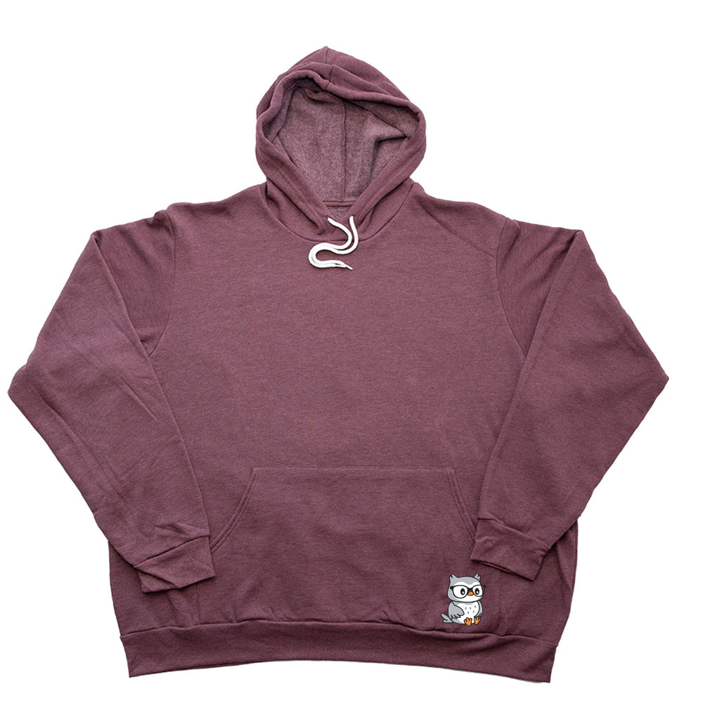 Heather Maroon Pocket Owl Giant Hoodie