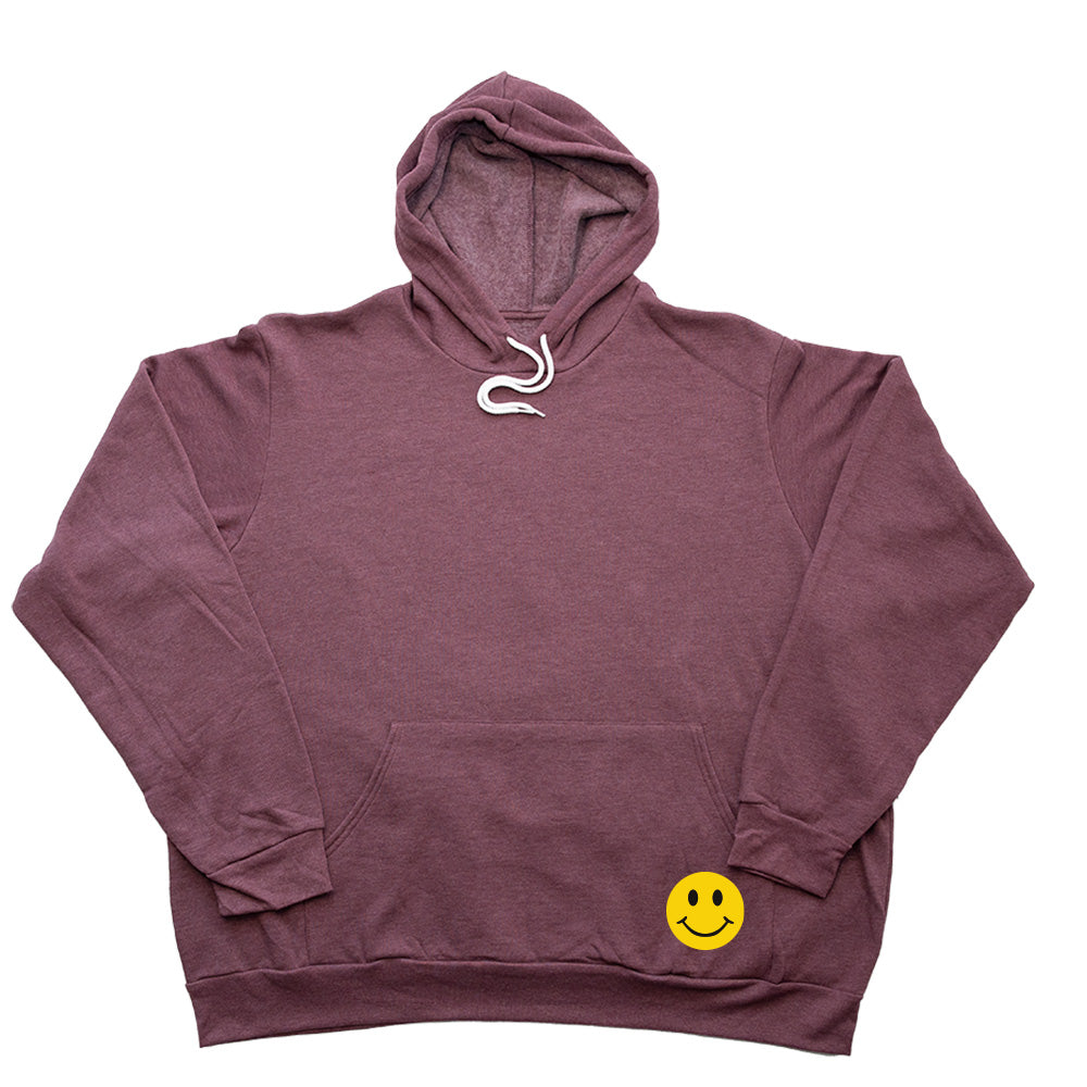 Pocket Smiley Giant Hoodie - Heather Maroon